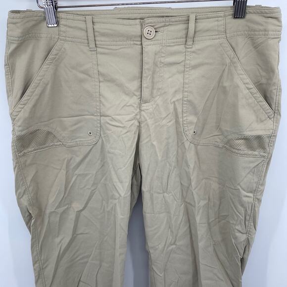 COLUMBIA PFG Khaki Cropped Outdoor Camping Fishing Pants Size 10 Inseam 20" - Picture 2 of 7